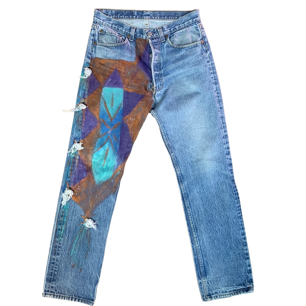 Artist Embellished Levi 501s